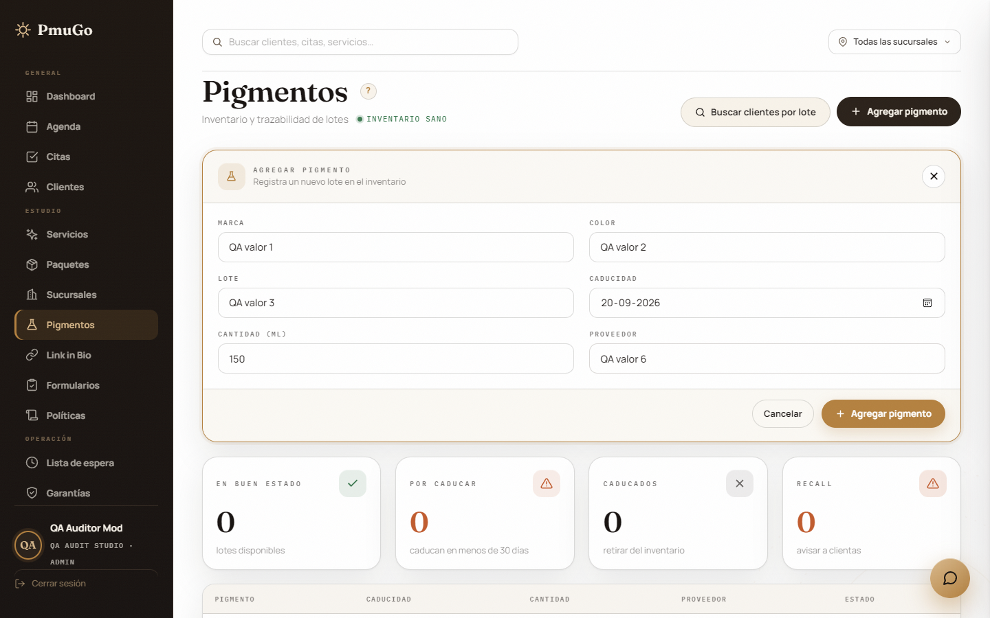 Con apps genéricas no recuerdas qué pigmento usaste